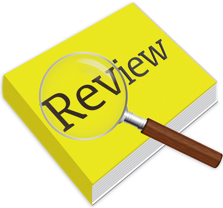 Review word with a maginfier shown 