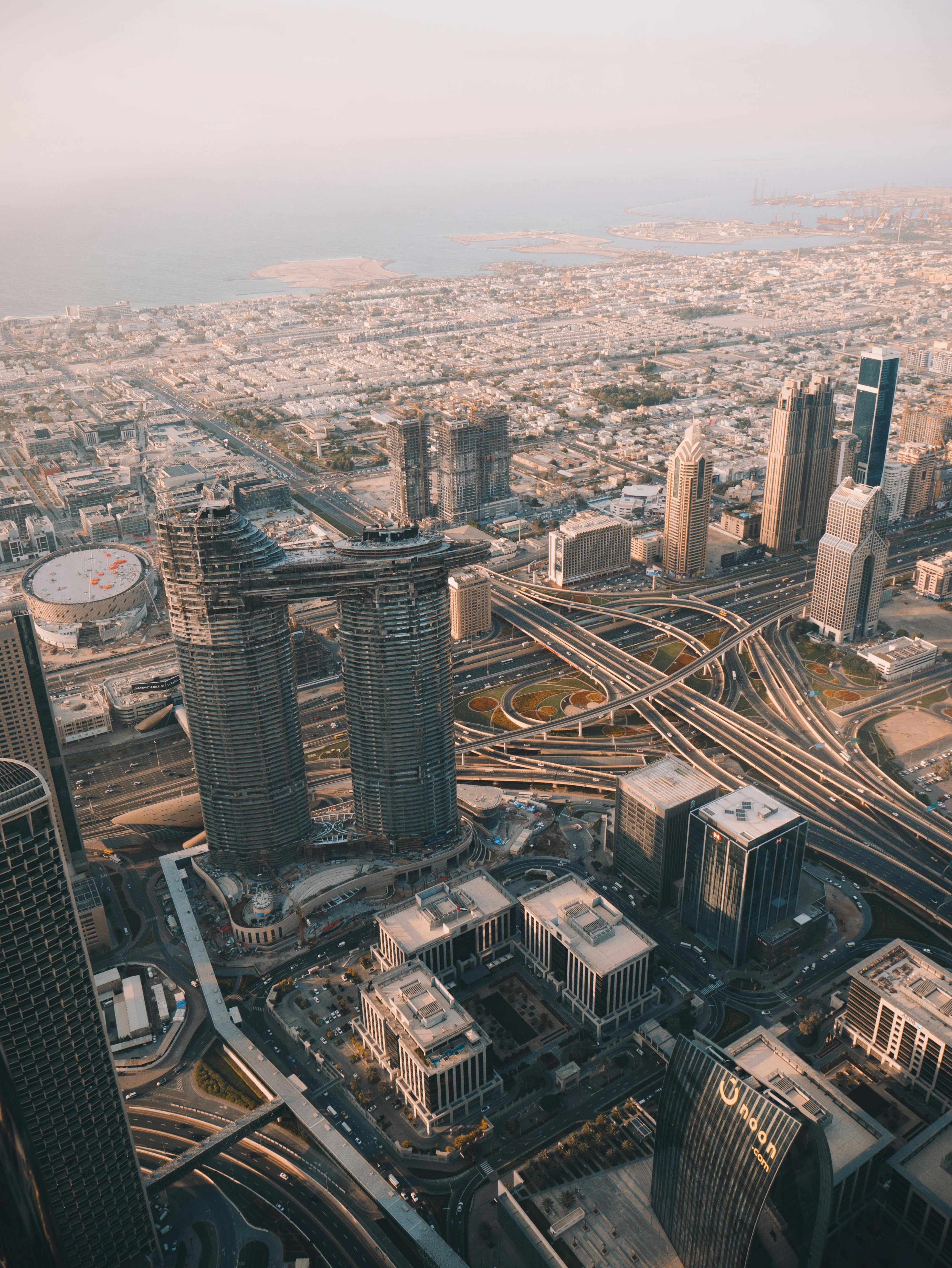 Aerial view of a city in UAE