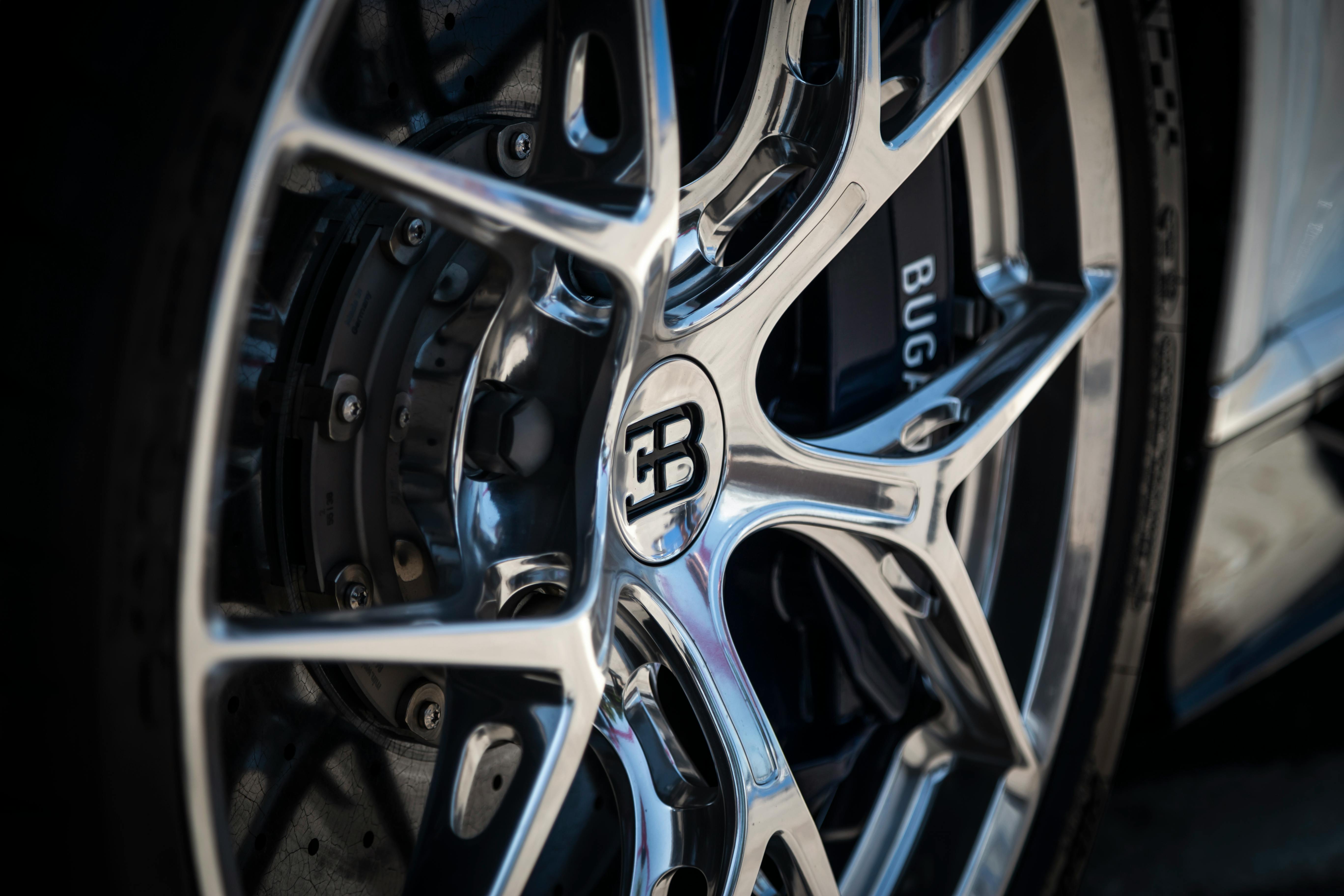 Premium tyre on a Bugatti Car